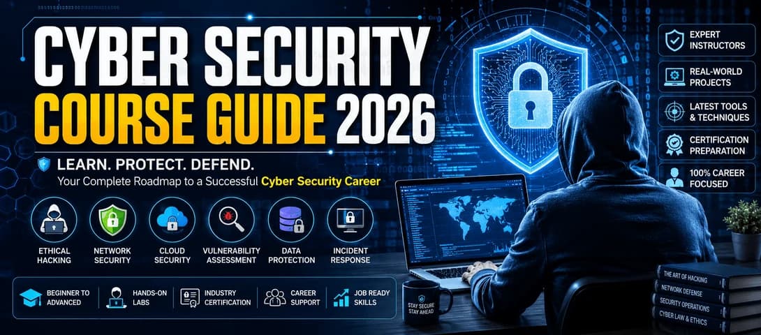 Cyber security analyst monitoring network threats and SIEM dashboards during a cyber security course in India