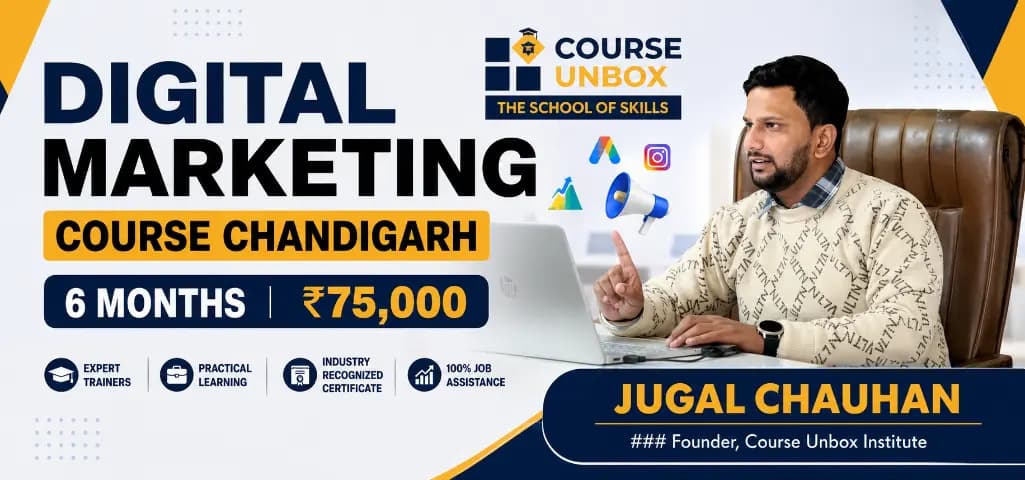 Learner in Chandigarh attending a live online Course Unbox digital marketing class on a laptop at home