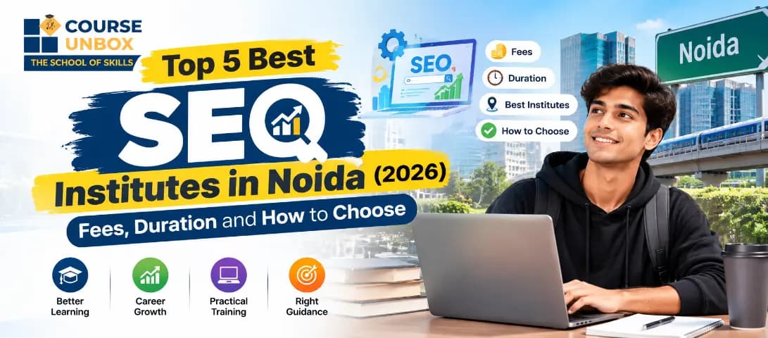 Students learning SEO on laptops, Noida training
