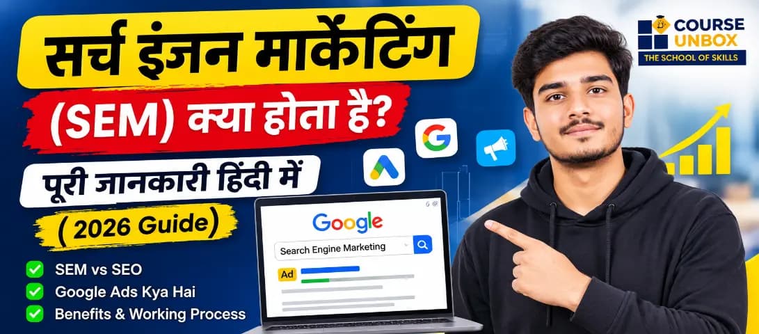 सर्च इंजन मार्केटिंग (SEM) क्या होता है हिंदी में समझाता फीचर्ड इन्फोग्राफिक