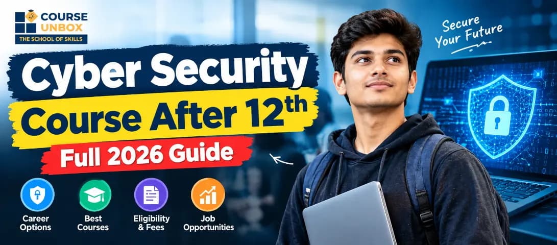 Student planning a cyber security course after 12th with CourseUnbox