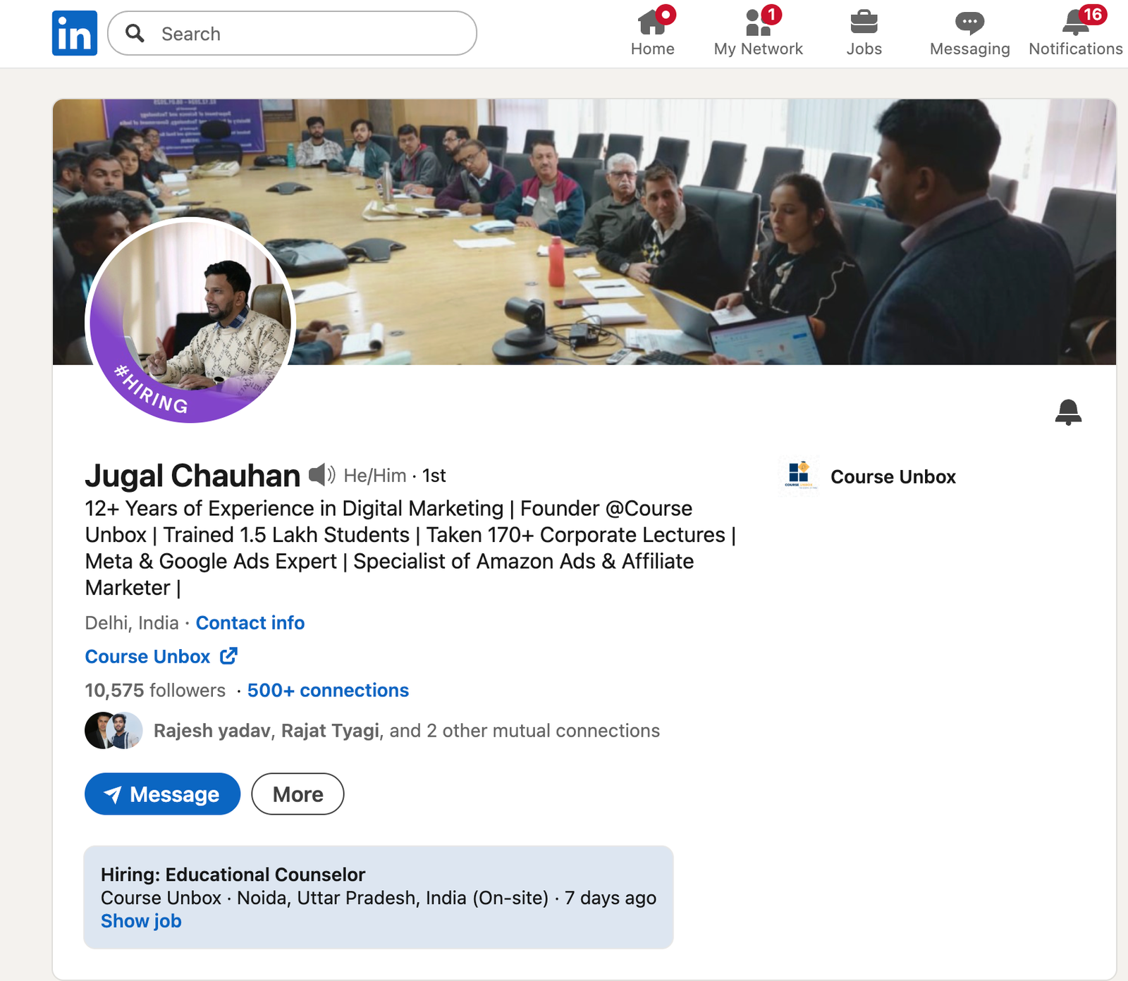 India's no.1 Digital Marketing Trainer mr. jugal chauhan
